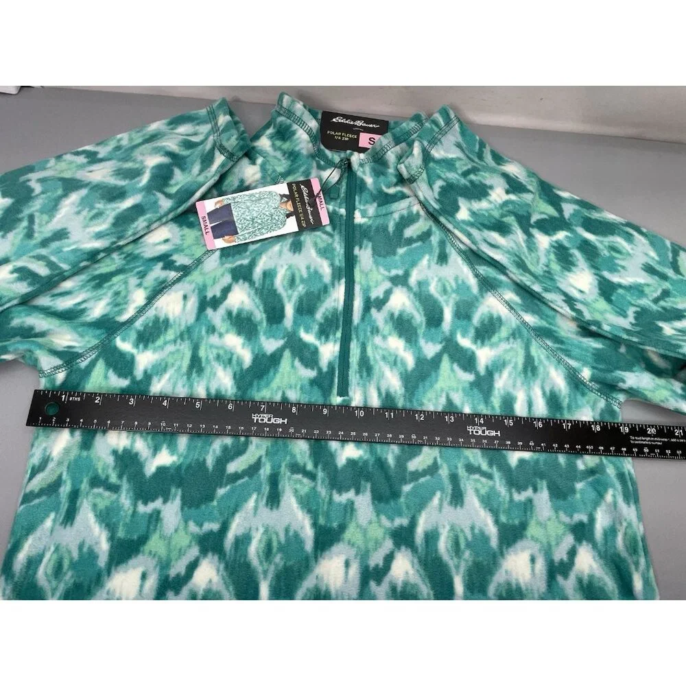 Eddie Bauer 1/4 Zip Polar Fleece Pullover Jacket Leaf Green Womens S